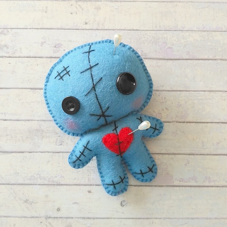 Voodoo doll pattern Felt voodoo ornament Halloween pattern Creepy Voodoo doll Felt ornaments Pdf sewing project Easy felt pattern Cute doll image 6