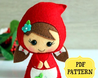 赤ずきん人形 PDF パターン フェルト 縫製 ぬいぐるみ パターン 面白い