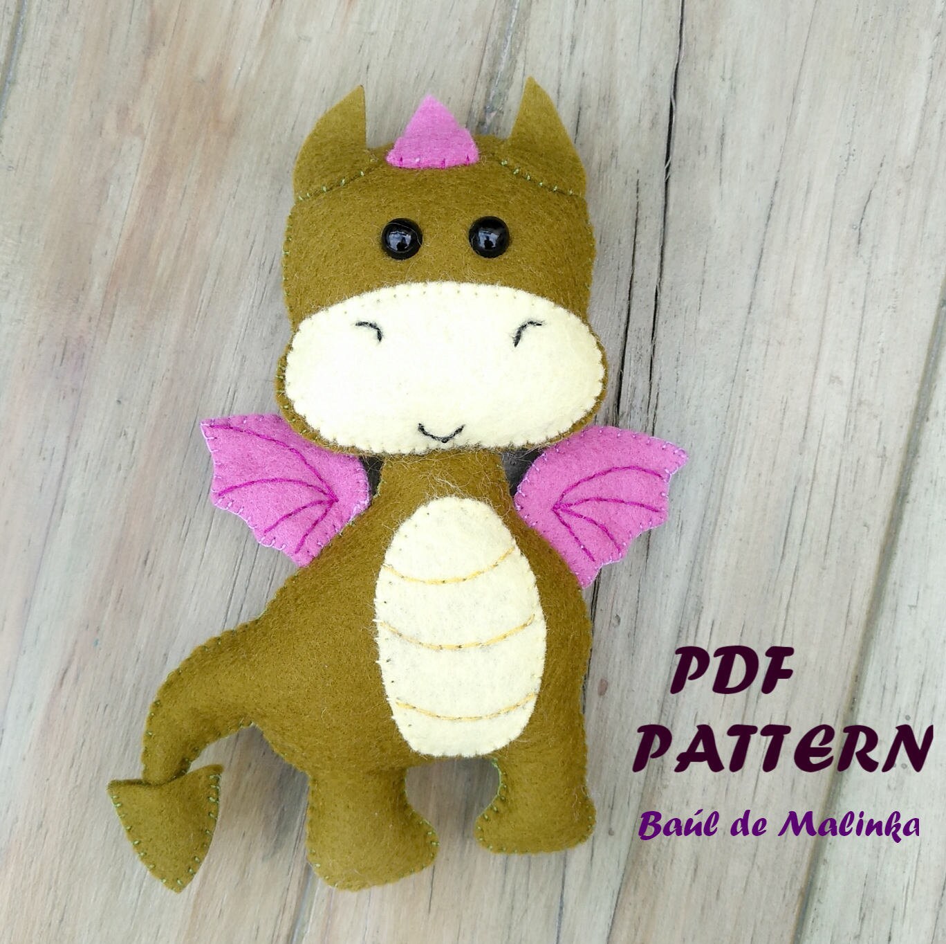 Felt Dinosaur Pattern PDF Tutorial Dinosaur Sewing Tutorial | Etsy