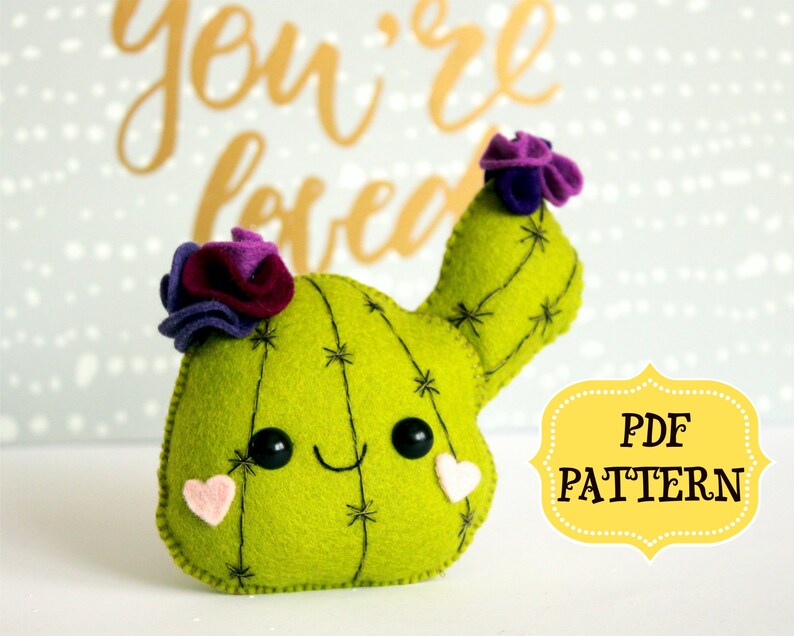 Felt Cactus Pattern PDF Sewing Pattern DIY Felt Succulents - Etsy