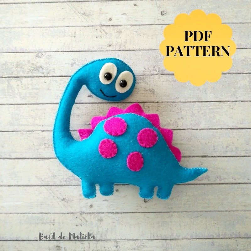 Felt Dinosaur PDF pattern Dinosaur ornament DIY Nursery decor Etsy