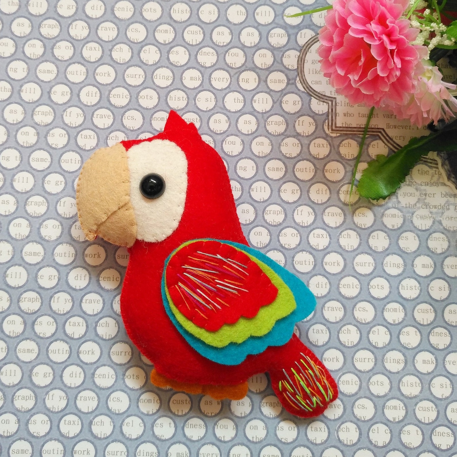 Felt Parrot Pattern Macaw Parrot Sewing Pattern PDF Felt Bird | Etsy
