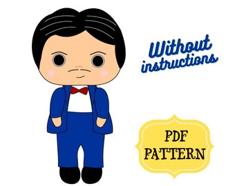 Vilten Halloween-ornamenten PDF-patroon, gotische pop (geen instructies)
