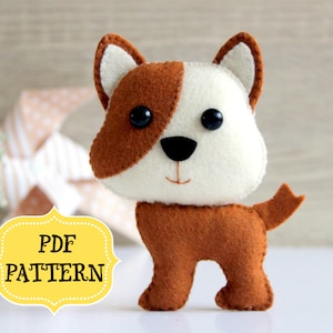 Dog felt pattern Felt dog PDF tutorial Baby mobile toy Nursery decor Felt dog ornament Felt dog replica Dog toy Baby gift Felt pattern baby