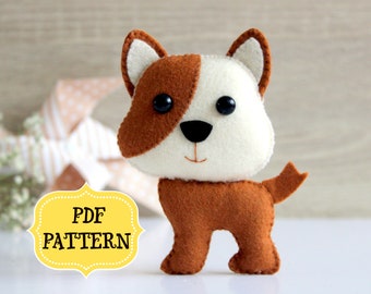 Dog felt pattern Felt dog PDF tutorial Baby mobile toy Nursery decor Felt dog ornament Felt dog replica Dog toy Baby gift Felt pattern baby