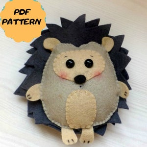 Felt hedgehog pattern, SVG felt pattern, Woodland animal ornament, Easy PDF sewing tutorial, Felt woodland animal ornament, Felt baby mobile