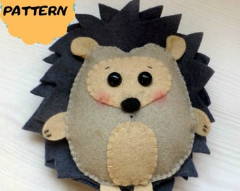 Felt Hedgehog Sewing Pattern, Woodland Ornament (PDF Pattern)