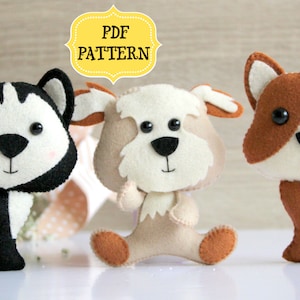 Dog Sewing Pattern Set of Three Dogs Pattern Animal Ornaments Nursery ...