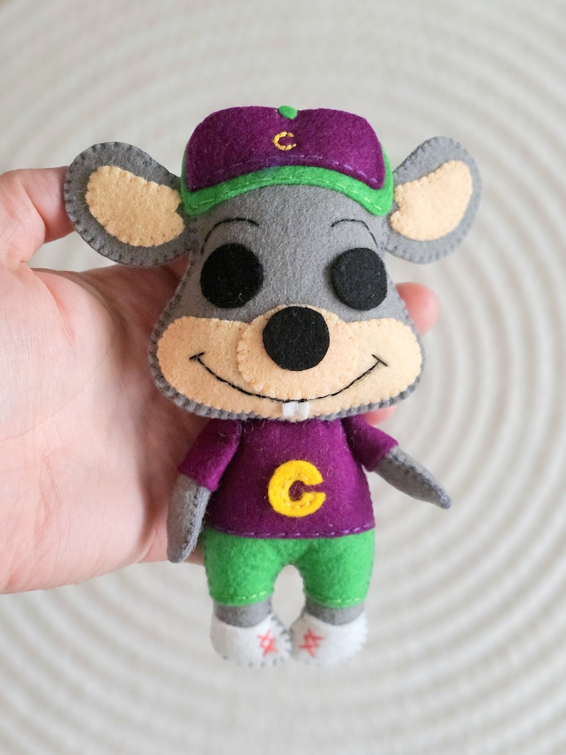 Felt Chuck E Cheese Pattern, SVG Felt Mouse, Stitch Animal Ornament