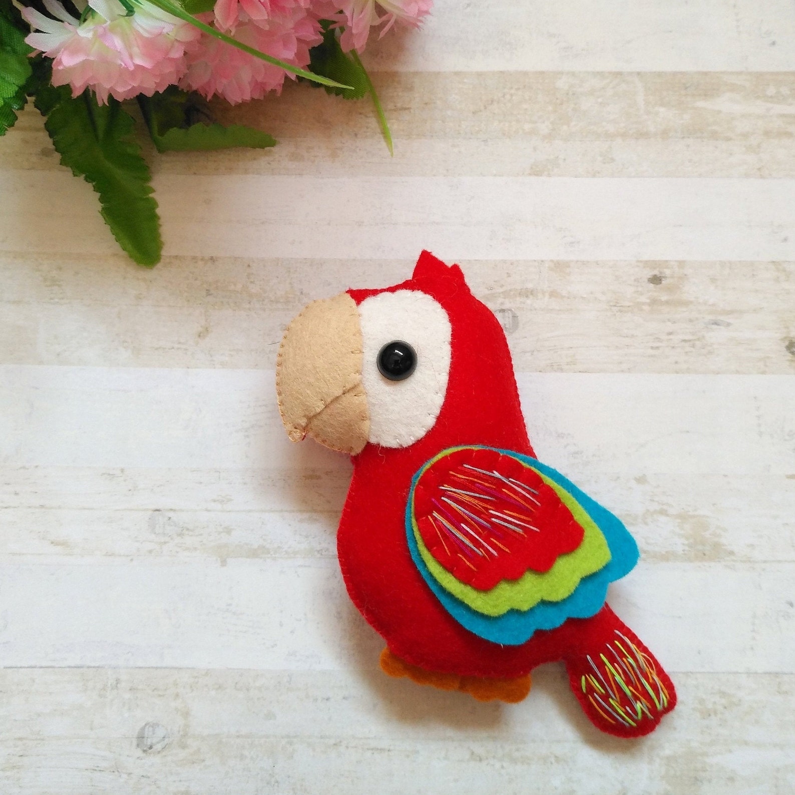 Felt Parrot Pattern Macaw Parrot Sewing Pattern PDF Felt Bird Etsy