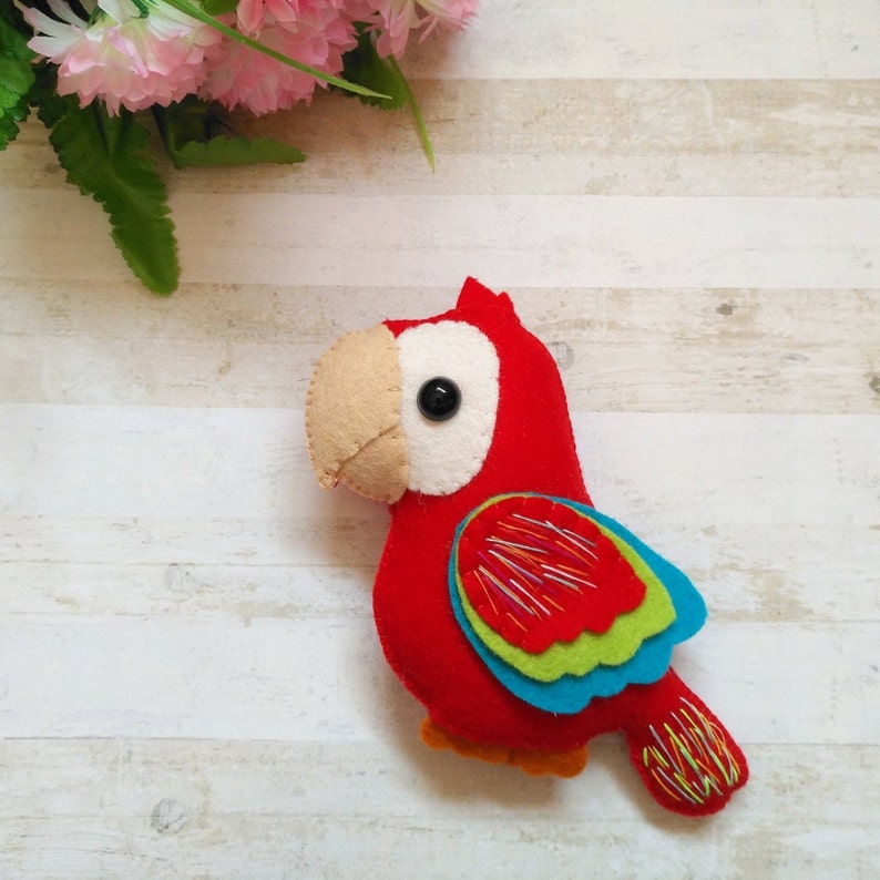 Felt Parrot Pattern Macaw Parrot Sewing Pattern PDF Felt Bird | Etsy