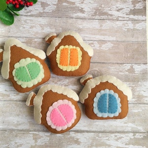 Gingerbread house felt pattern Gingerbread cookies orrnament Christmas ornaments Gingerbread house sewing pattern Gingerbread cookies felt image 8