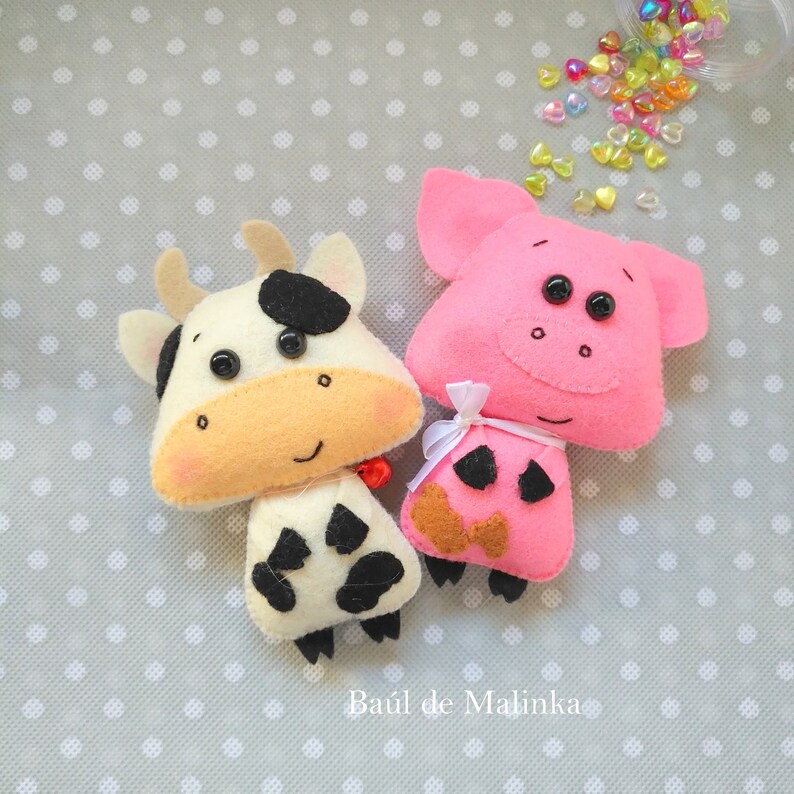 Pdf pattern Felt farm animal Set of 4 animals tutorial DIY Etsy