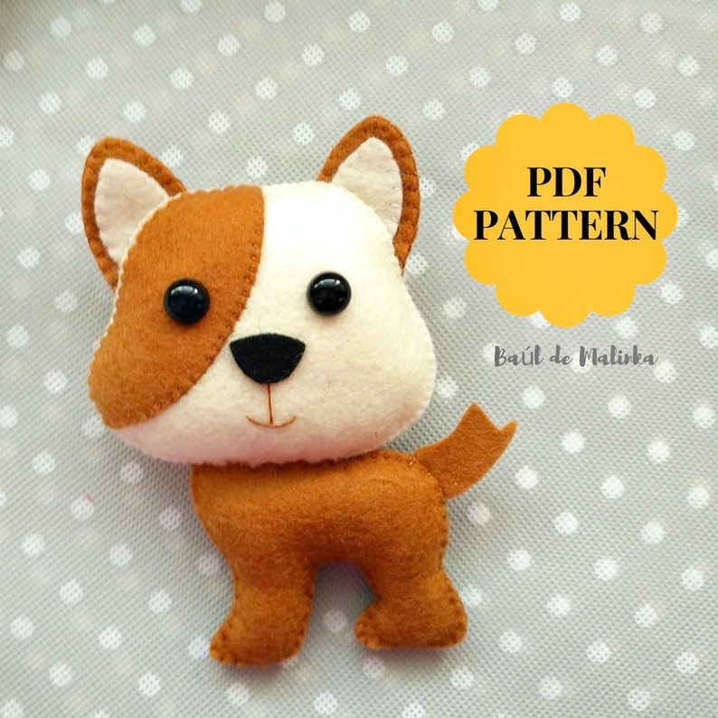 Dog Felt Pattern Felt Dog PDF Tutorial Baby Mobile Toy Nursery Etsy