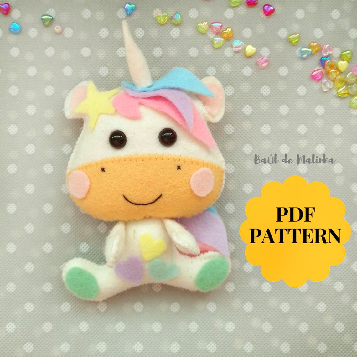 Unicorn Kids Pattern Felt Unicorn PDF Tutorial Horn Sewing - Etsy