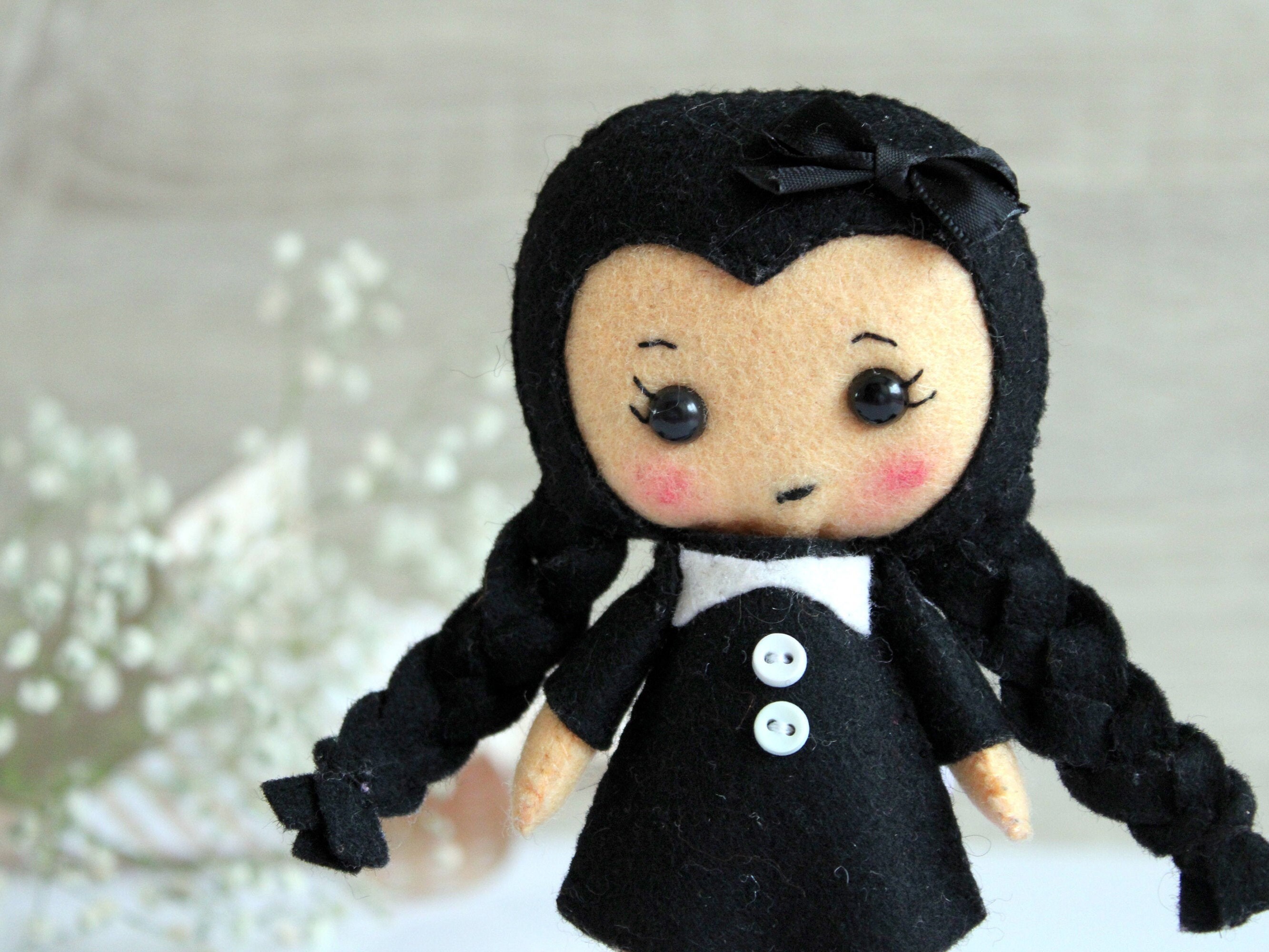 Wednesday Addams doll sewing PATTERN and TUTORIAL PDF Doll & Model