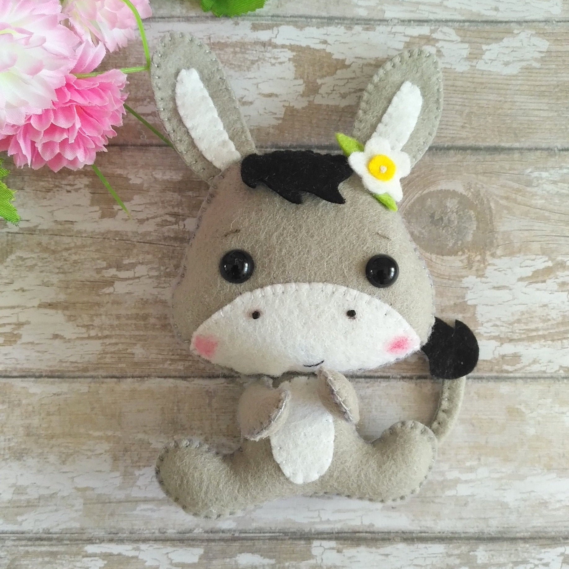 Felt Donkey Sewing Pattern, Farm Animal Ornament (PDF Tutorial) - Etsy
