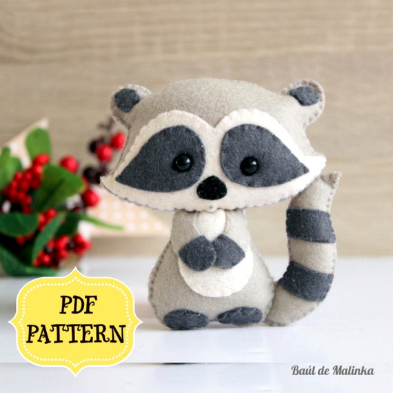 Raccoon PDF Pattern-woodland Animals Toy-diy-svg - Etsy Singapore Raccoon PDF Pattern-woodland Animals Toy-diy-svg - Etsy Singapore