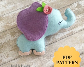 Filz Elefant Ornament Muster, Kinderzimmer Dekor (PDF Muster)