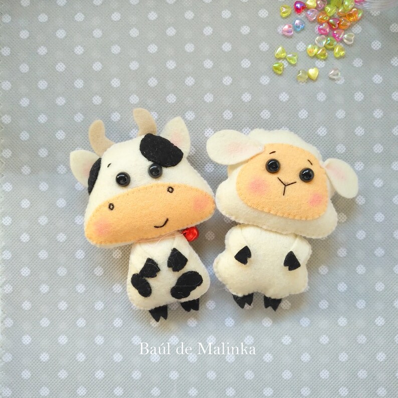 Pdf pattern Felt farm animal Set of 4 animals tutorial DIY Etsy