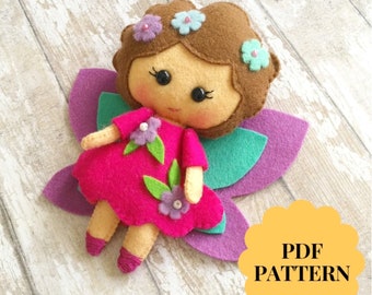 Felt Fairy Doll Sewing Pattern, Pocket Size (PDF Pattern)