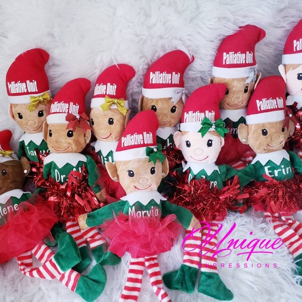 Elfo, niño o niña personalizado, adopta un elfo, elfo de Navidad, regalos de Navidad, elfos de Navidad, elfo de peluche, elfo afroamericano, elfos marrones
