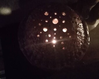 Räuchern Pilz Magic Mushroom Keramik Windlicht Zwerge Licht Kerzen Stövchen Fondue Salbe Leuchtobjekt Nachtlicht Tee warm halten XL lila