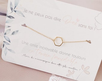 Cadeau témoin de mariage bracelet et carte à message "Je ne peux pas dire OUI sans toi | cadeau demoiselle d'honneur