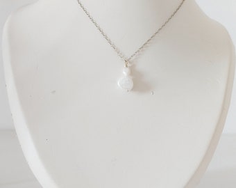 Collier mariée pendentif perles de culture  or ou argent Soizic | bijou mariage perles | collier minimaliste mariage | bijou perle eau douce
