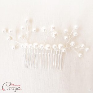 Peigne mariée perles Bijou de coiffure mariage personnalisable, peigne chignon, perles mariage Madeline image 4