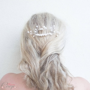 Peigne mariée perles Bijou de coiffure mariage personnalisable, peigne chignon, perles mariage Madeline image 1