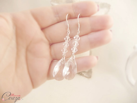 de boda larga gota de cristal Swarovski joyas de - México