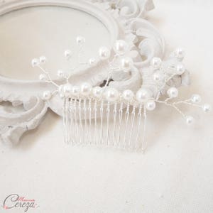 Peigne mariée perles Bijou de coiffure mariage personnalisable, peigne chignon, perles mariage Madeline image 2