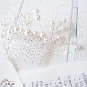 Peigne mariée perles Bijou de coiffure mariage personnalisable, peigne chignon, perles mariage Madeline image 3