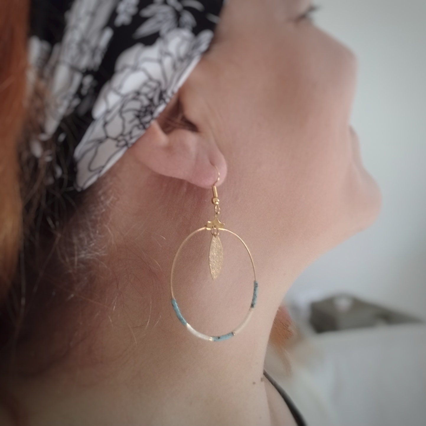 Orecchini Pendenti Donna A Forma Di Foglia Turchese - Gioielli Neeshka Stile Bohémien - Regalo Per Moglie E Mamma