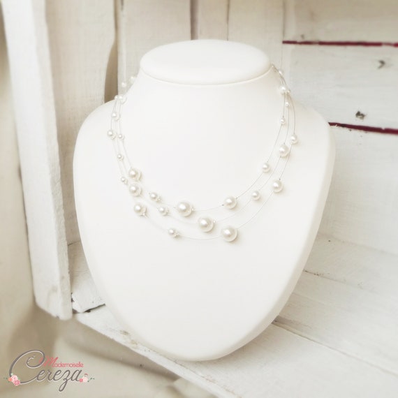 collier perle 3 rangs mariage collier perle 3 rangs mariage