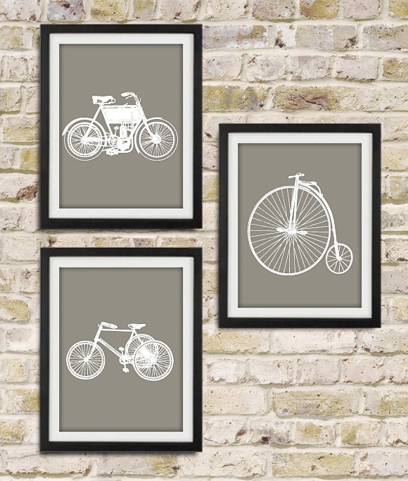 Vintage Bicycle Art Prints Kids Baby Nursery Wall Deco | Etsy