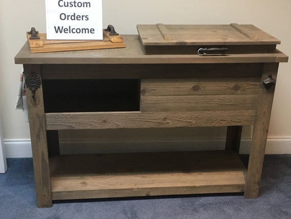 Outdoor Rustic Cooler Console Tables Made From Western Red Etsy