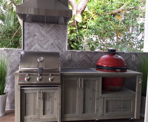 Green egg clearance outdoor kitchen ideas