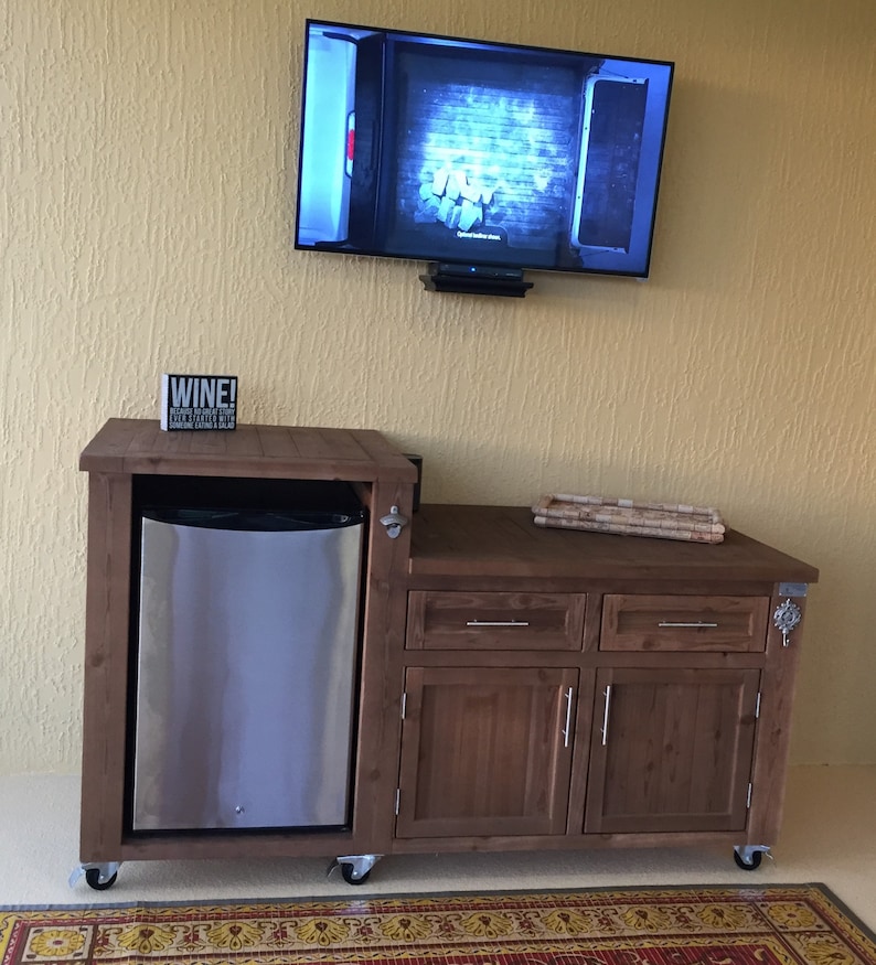 Mini Fridge Beverage Bar or Bar Cart for Outdoor or Indoor Etsy