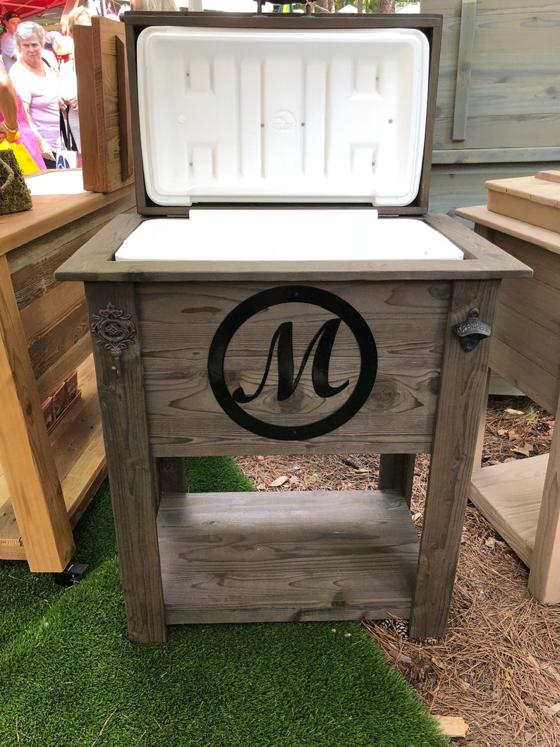 FREE SHIPPING on Rustic Wooden Coolers Great for Man Caves, Outdoor Bars and Patios, Graduation, Wedding or Birthday Gifts image 2