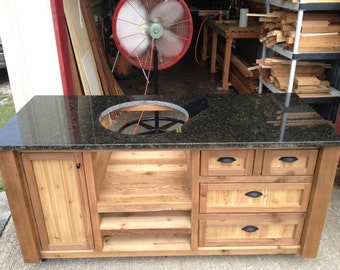 Cedar Grill Cart: Kamado Joe, Big Green Egg, BGE, Primo Grills