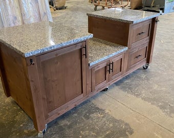 Smoker Grill Cabinet or Cart: Big Green Egg, Kamado Joe, Primo, Granite Top
