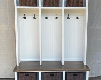 Custom Mudroom Cabinetry & Hall Tree Storage Locker