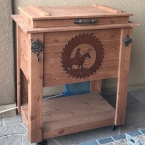 FREE SHIPPING on Rustic Wooden Coolers Great for Man Caves, Outdoor Bars and Patios, Graduation, Wedding or Birthday Gifts image 7