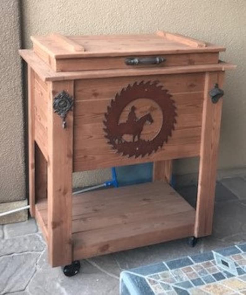 FREE SHIPPING on Rustic Wooden Coolers Great for Man Caves, Outdoor Bars and Patios, Graduation, Wedding or Birthday Gifts image 7