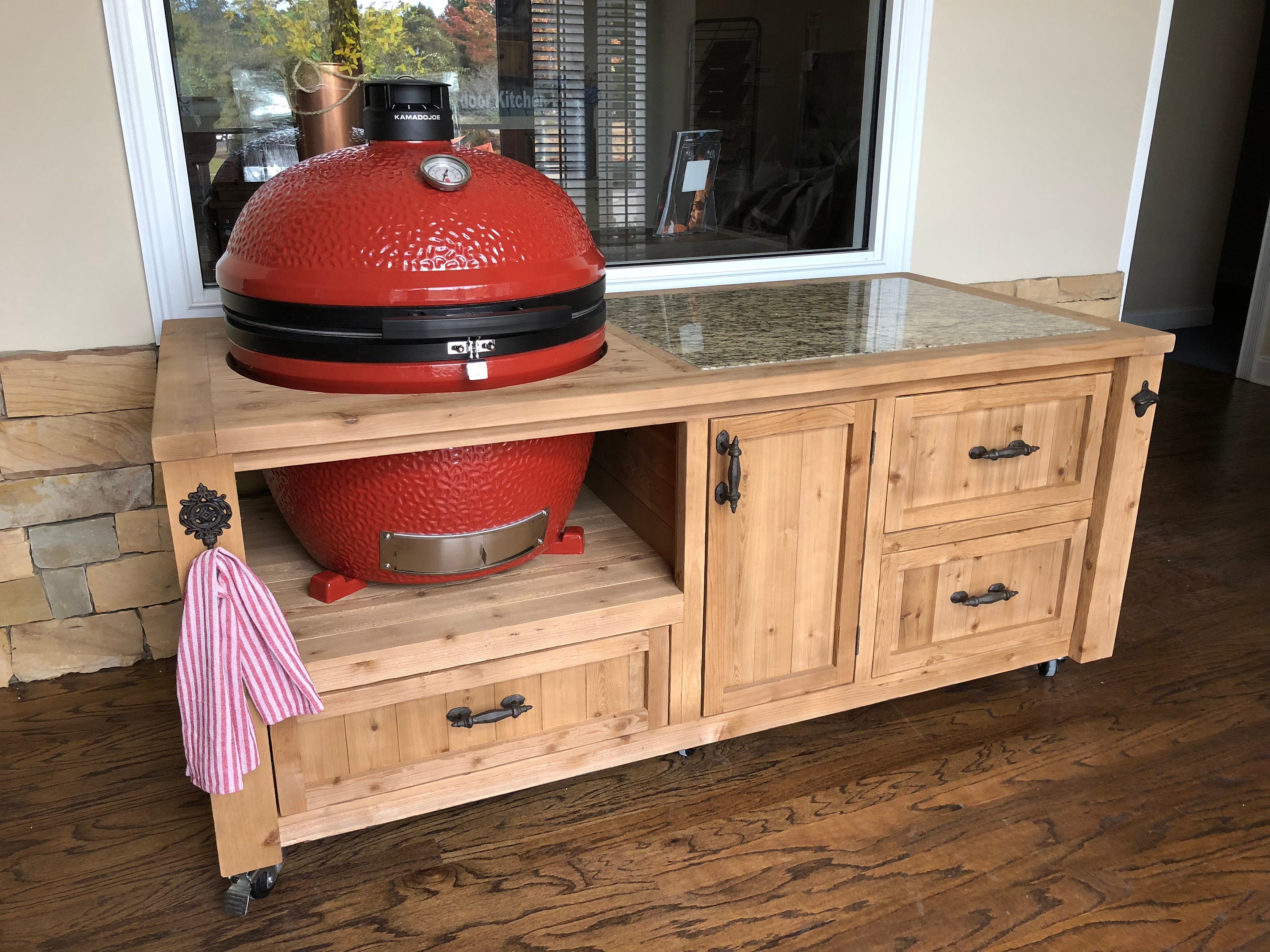 Rolling Grill Side Cart with Storage - Houseful of Handmade