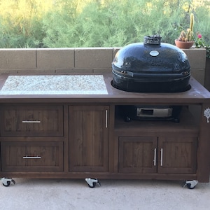 Grill Tables & Grill Carts for Large Big Green Egg, Kamado Joe, Primo, Vision, Akorn, Char-Griller, etc.  FREE SHIPPING
