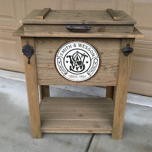 FREE SHIPPING on Rustic Wooden Coolers Great for Man Caves, Outdoor Bars and Patios, Graduation, Wedding or Birthday Gifts image 4