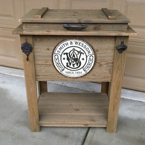 FREE SHIPPING on Rustic Wooden Coolers Great for Man Caves, Outdoor Bars and Patios, Graduation, Wedding or Birthday Gifts image 4